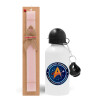 Easter Set, metallic aluminum bottle (500ml) & aromatic flat Easter candle (30cm) (PINK)