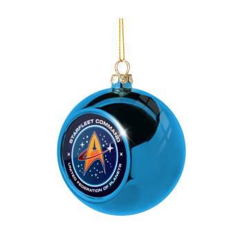 Starfleet command, Blue Christmas tree ball ornament 8cm