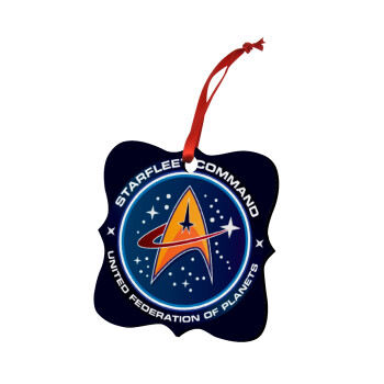 Starfleet command, Christmas ornament polygon wooden 7.5cm