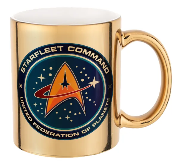 Starfleet command — Mug ceramic, gold mirror, 330ml