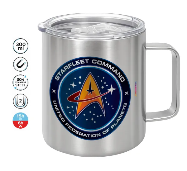 Starfleet command — Double-walled stainless steel mug 300ml with temperature-retaining lid