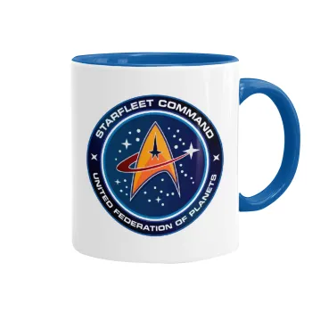 Starfleet command, Κούπα χρωματιστή μπλε, κεραμική, 330ml