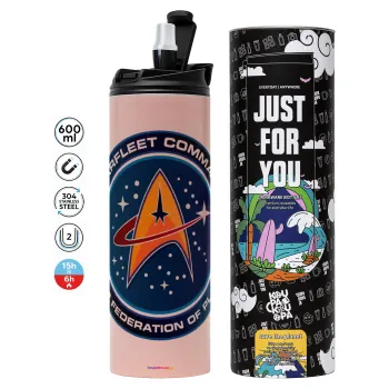 Starfleet command, Tumbler stainless steel PINK 600ml