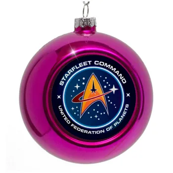 Starfleet command, Στολίδι Χριστουγεννιάτικη μπάλα δένδρου Μωβ 8cm