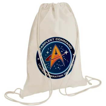 Starfleet command, Backpack bag GYMBAG natural (28x40cm)