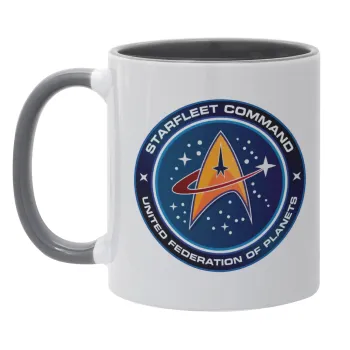 Starfleet command, Κούπα χρωματιστή γκρι, κεραμική, 330ml