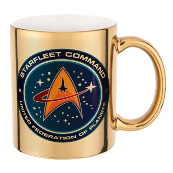 Starfleet command, Mug ceramic, gold mirror, 330ml
