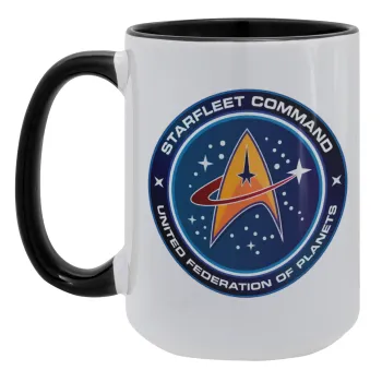 Starfleet command, Κούπα Mega 15oz, κεραμική Μαύρη, 450ml