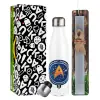 Easter candle, metallic white thermos bottle (500ml) & aromatic flat candle (30cm) (GRAY)