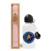Easter Set, metallic aluminum bottle (500ml) & aromatic flat Easter candle (30cm) (PINK)