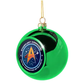 Starfleet command, Green Christmas tree ornament ball 8cm