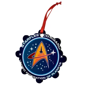 Starfleet command, Στολίδι Χριστουγεννιάτικο στολίδι snowflake ξύλινο 7.5cm