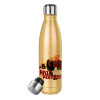 Glitter gold stainless steel thermos bottle, double-walled, 500ml