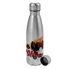 Metallic water bottle, stainless steel, 750ml