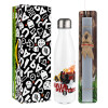 Easter candle, metallic white thermos bottle (500ml) & aromatic flat candle (30cm) (GRAY)