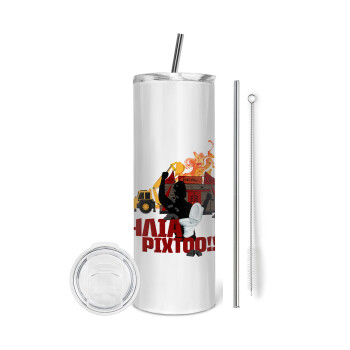 Ηλία ρίχτοοο!!!, Tumbler stainless steel 600ml, with metal straw & cleaning brush