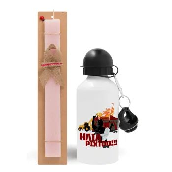 Ηλία ρίχτοοο!!!, Easter Set, metallic aluminum bottle (500ml) & aromatic flat Easter candle (30cm) (PINK)