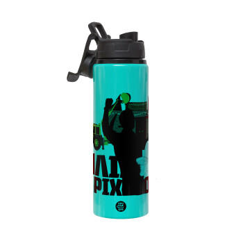 Ηλία ρίχτο!, Metallic water bottle with safety lid, 850ml aluminum