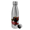 Metallic water bottle, stainless steel, 750ml