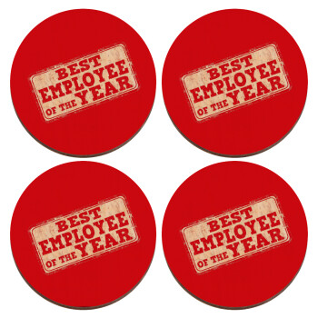 Best employee of the year, ΣΕΤ x4 Σουβέρ ξύλινα στρογγυλά plywood (9cm)