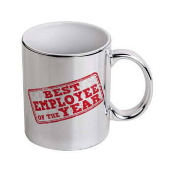 Best employee of the year, Mug ceramic, silver mirror, 330ml