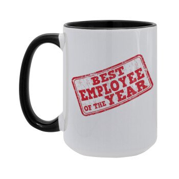 Best employee of the year, Κούπα Mega 15oz, κεραμική Μαύρη, 450ml