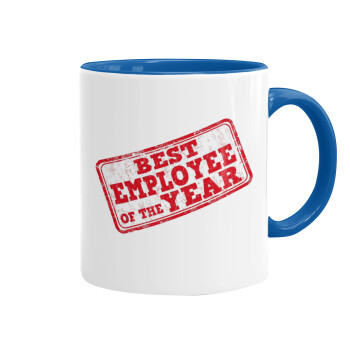 Best employee of the year, Mug colored blue, ceramic, 330ml