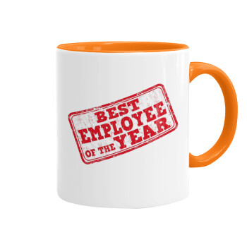 Best employee of the year, Mug colored orange, ceramic, 330ml