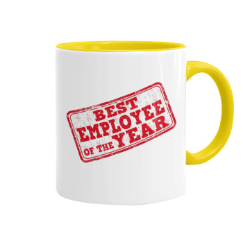 Best employee of the year, Mug colored yellow, ceramic, 330ml
