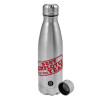 Metallic water bottle, stainless steel, 750ml
