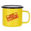 Metallic enamel MATT Yellow cup 360ml
