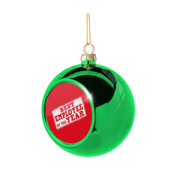 Best employee of the year, Green Christmas tree ornament ball 8cm