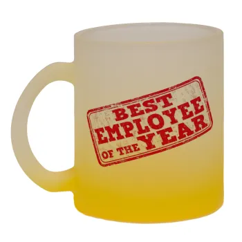 Best employee of the year, Κούπα γυάλινη δίχρωμη με βάση το κίτρινο ματ, 330ml