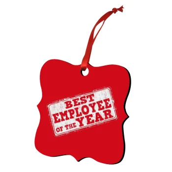Best employee of the year, Christmas ornament polygon wooden 7.5cm