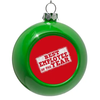 Best employee of the year, Green Christmas tree ornament bauble 8cm