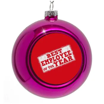 Best employee of the year, Purple Christmas tree ornament bauble 8cm
