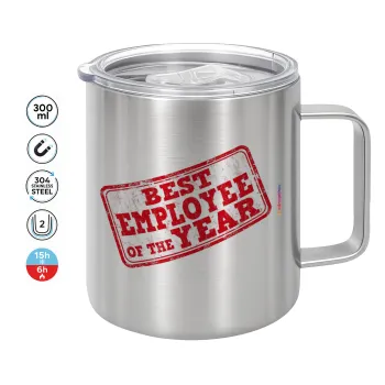 Best employee of the year, Double-walled stainless steel mug 300ml with temperature-retaining lid
