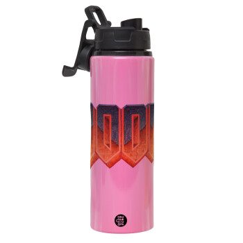 DOOM, Metallic water bottle with safety lid, 850ml aluminum