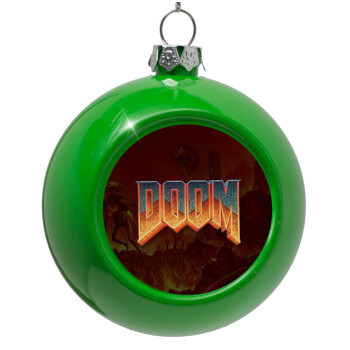 DOOM, Green Christmas tree ornament bauble 8cm