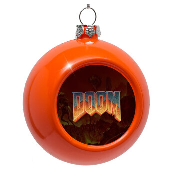 DOOM, Orange Christmas tree ornament bauble 8cm