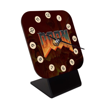 DOOM, Επιτραπέζιο ρολόι σε φυσικό ξύλο (10cm)