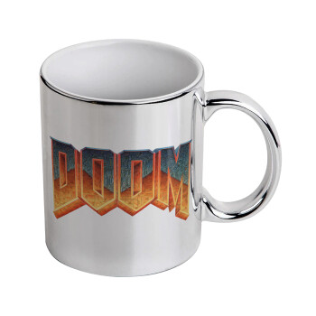 DOOM, Mug ceramic, silver mirror, 330ml