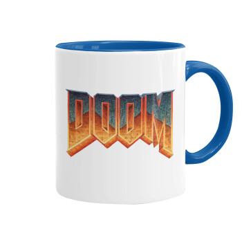DOOM, Κούπα χρωματιστή μπλε, κεραμική, 330ml