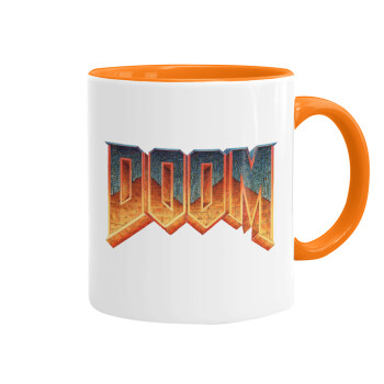 DOOM, Κούπα χρωματιστή πορτοκαλί, κεραμική, 330ml