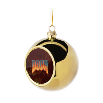 DOOM, Golden Christmas tree ball ornament 8cm