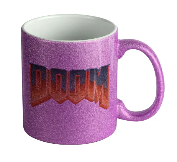 DOOM — Κούπα Μωβ Glitter που γυαλίζει, κεραμική, 330ml