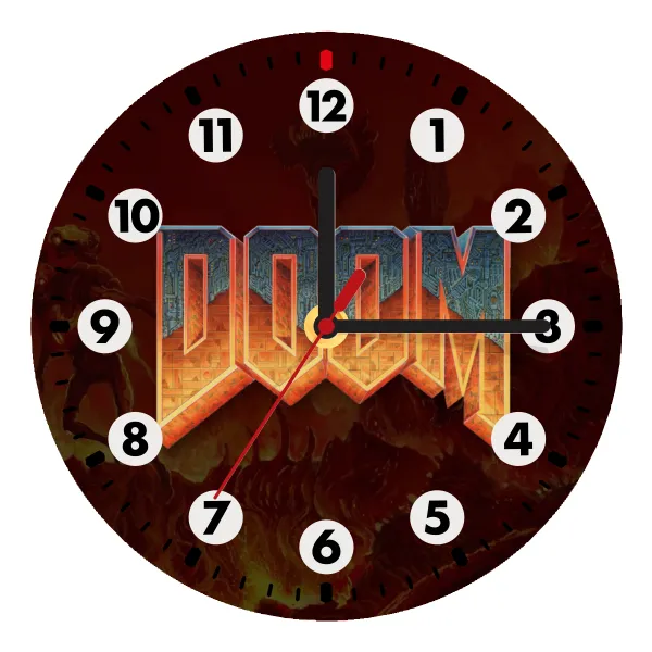 DOOM — Wooden wall clock (20cm)