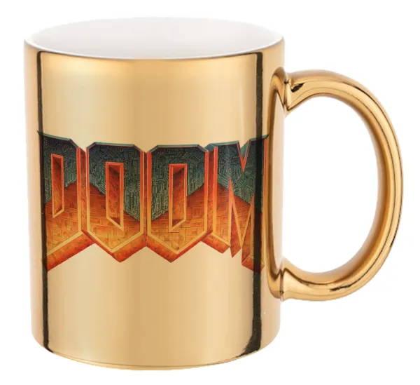 DOOM — Mug ceramic, gold mirror, 330ml
