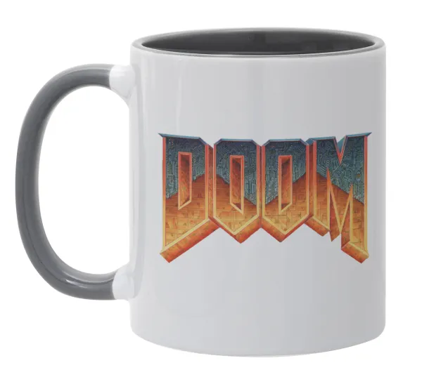 DOOM — Κούπα χρωματιστή γκρι, κεραμική, 330ml