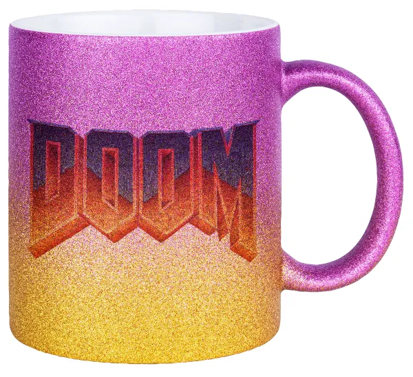 DOOM — Κούπα Χρυσή/Ροζ Glitter, κεραμική, 330ml